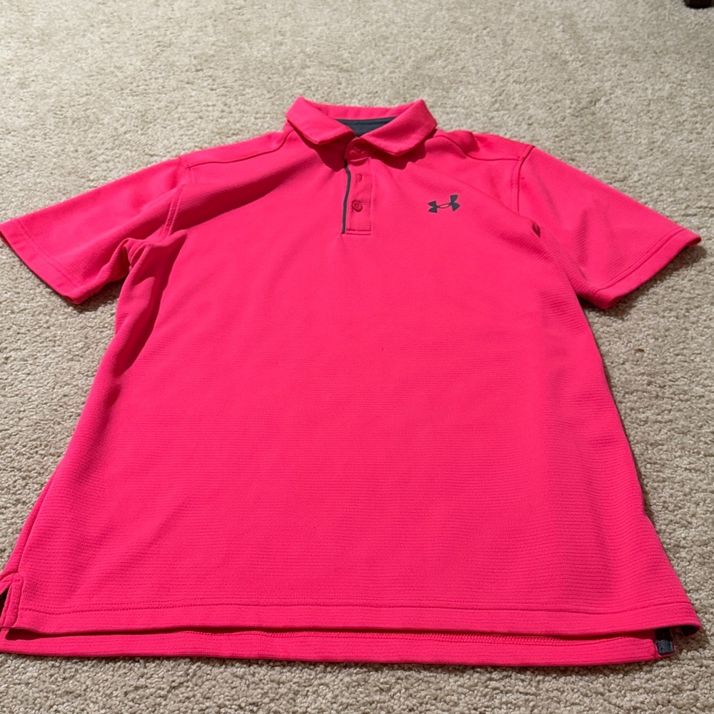 Under Armour Bright Pink Golf Polo